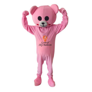 Pink Teddy Mascot Costume