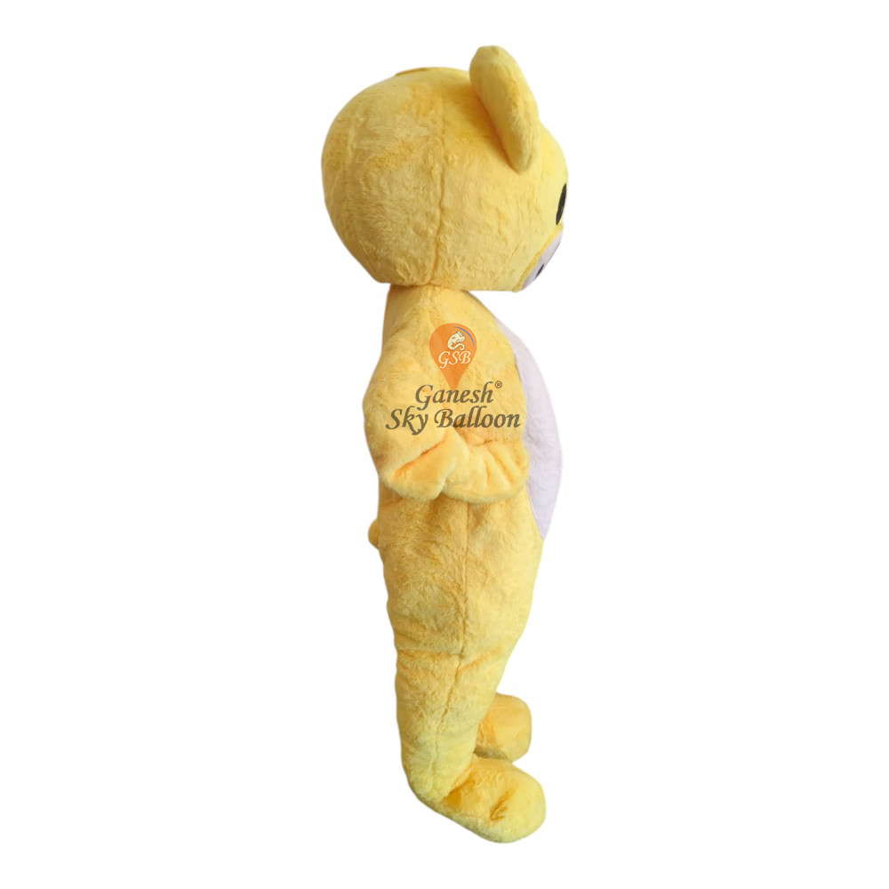 Yellow Furr Patch Teddy Mascot Costume