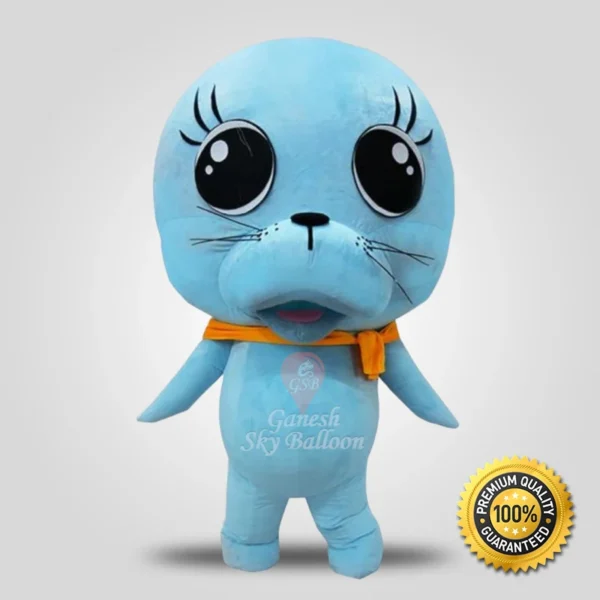 Blue Sea Lion Walking Mascot Costume