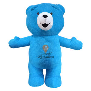 Inflatable Fur Mascot Teddy Bear Blue