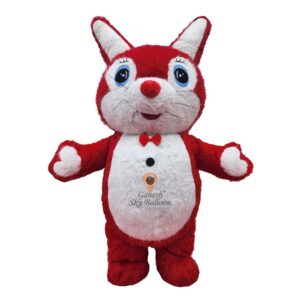 Rabbit Fur Mascot Red