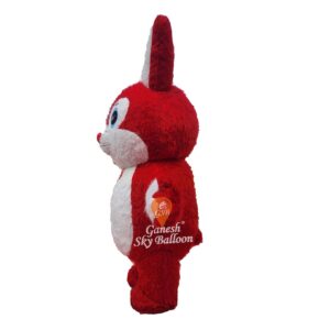 Rabbit Fur Mascot Red