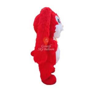 Rabbit Fur Mascot Red
